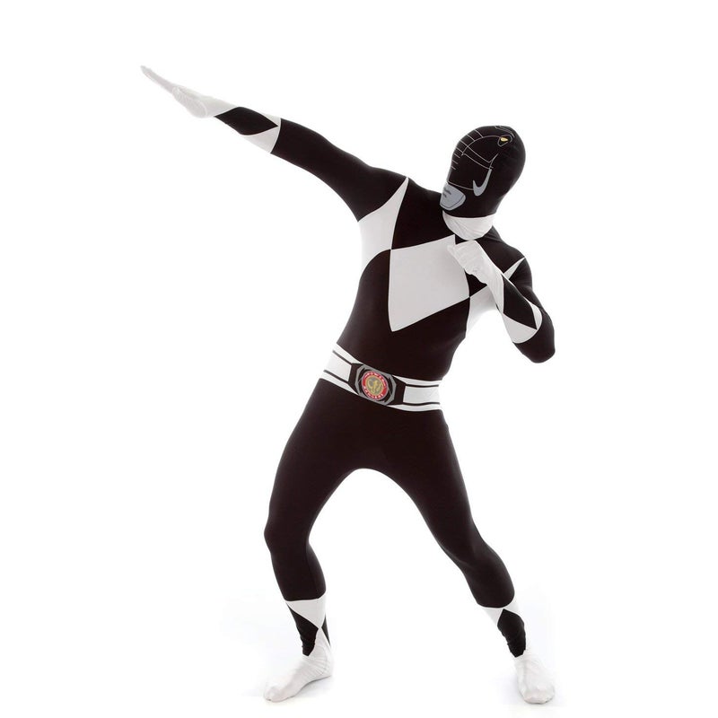 Morphsuits Official Black Power Ranger Costume - Large 5'3 - 5'9 (159cm - 175cm) - Image 1